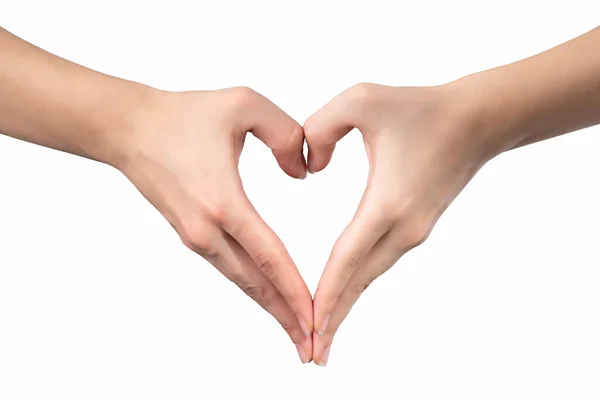 Female Hand Holding Cut Out Paper Heart Isolated White Background — Stock Photo, Image