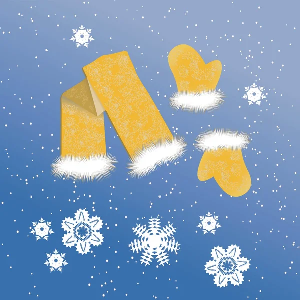 atkı ve eldiven kış arka planda