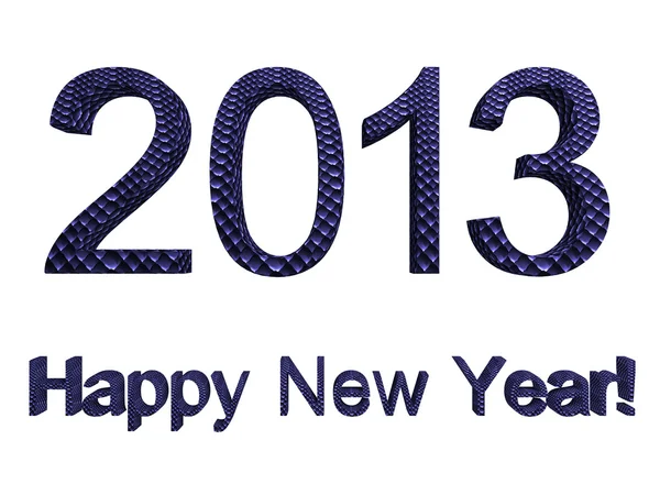 3d number. Snake texture. Happy new year 2013 — Stock Photo, Image