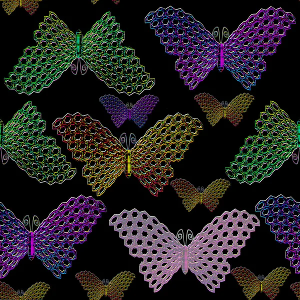 Papillons motif sans couture, 3d — Photo