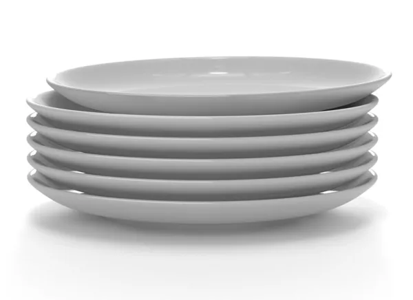 Dishes, isolated on a white, 3d — Stock Photo, Image