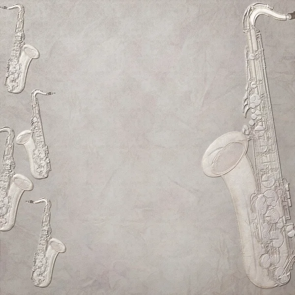 Musikalischer Hintergrund mit Saxophon — Stockfoto