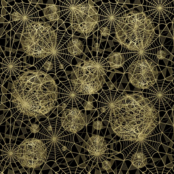 3d 的背景下，黄金蛛网，无缝 图库图片