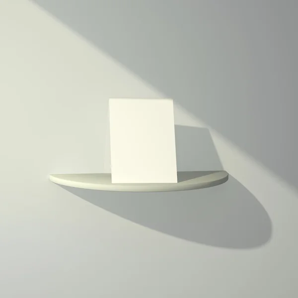 3d background, a sheet of paper on the shelf — Stock Photo, Image