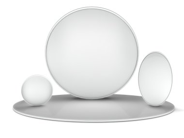 3d arka, sergi, üzerinde beyaz izole