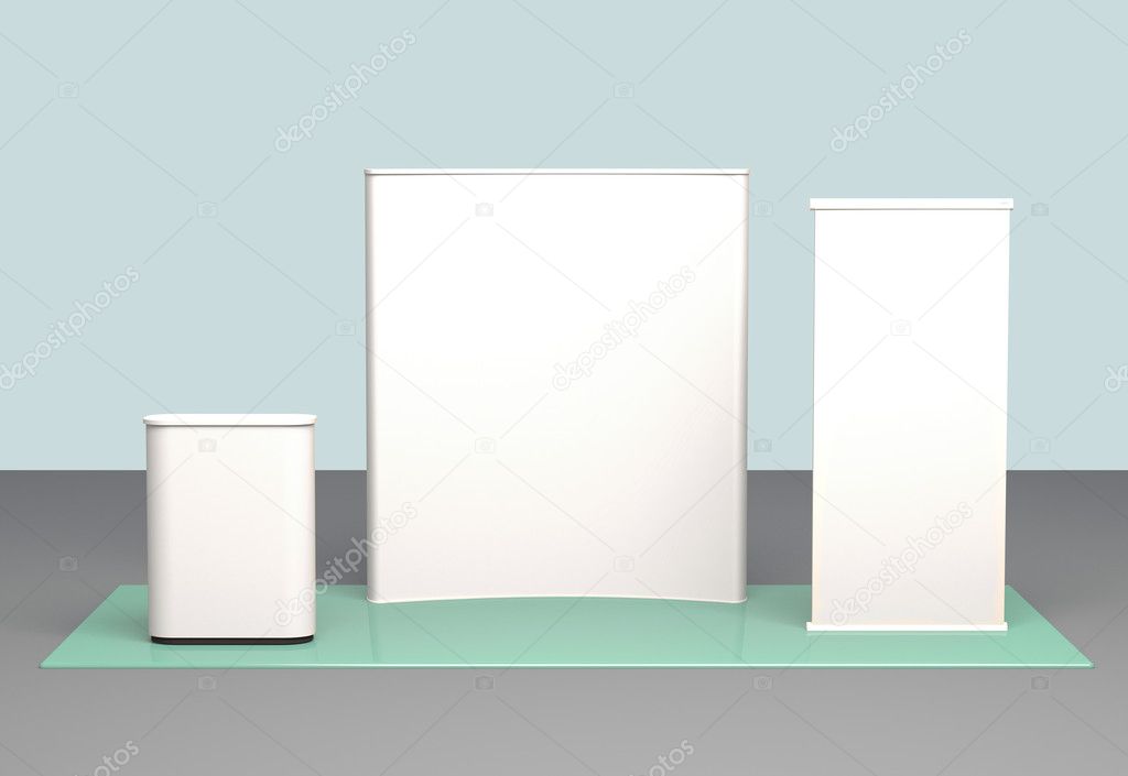 3d  background,    blank trade show booth for designers