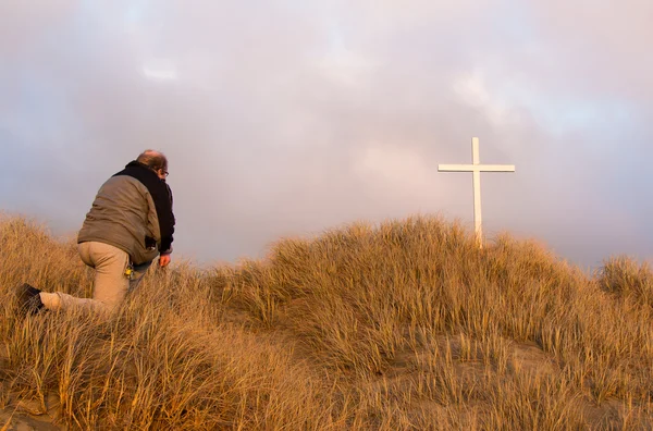 Knie voor grensoverschrijdende — Stockfoto