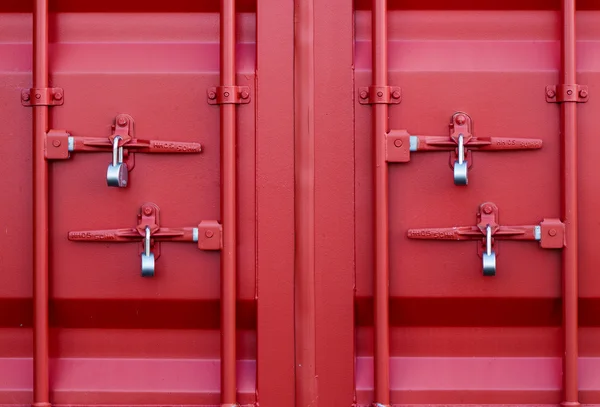 Fechaduras de contêiner vermelho — Fotografia de Stock