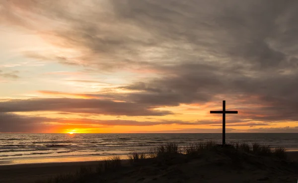 Solnedgang Cross Hill - Stock-foto