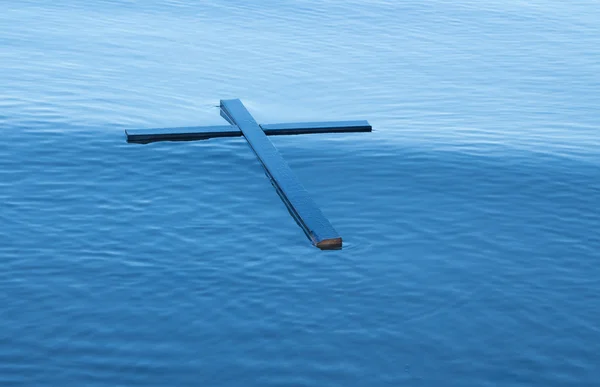 Floating Black Cross — Stock Photo, Image