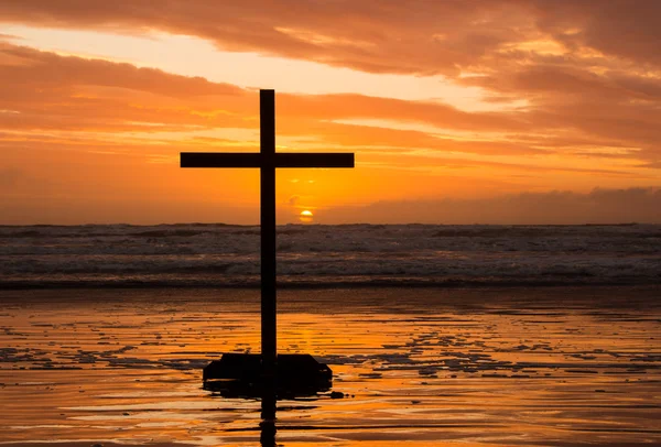 Setting Sun Cross — Stock Photo, Image