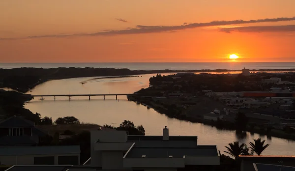 Atardecer río Whanganui — Foto de Stock