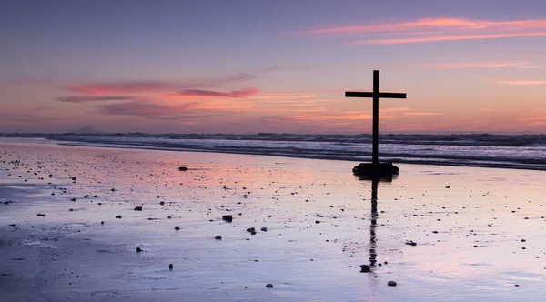 Stranden cross — Stockfoto