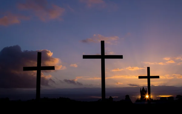 Sonnenaufgangskreuze — Stockfoto