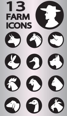 Farm icons collection clipart