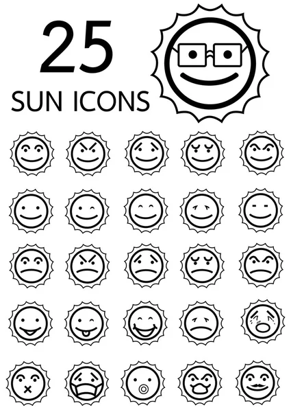 EMOTIONAL SUNS — Stock Vector