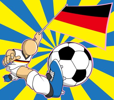 Almanya futbol oyuncu vektör karikatür
