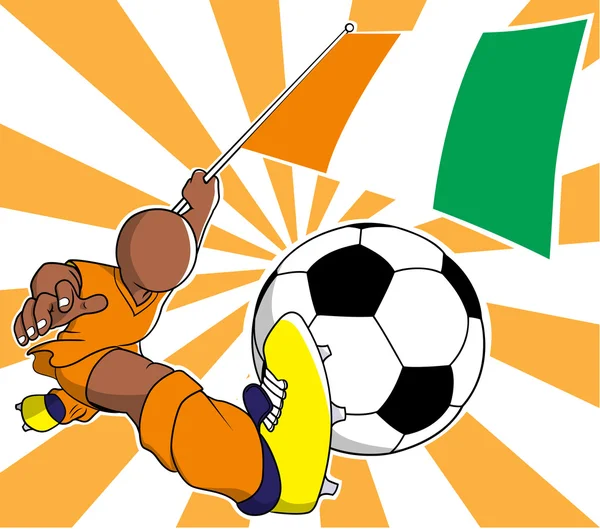 Ivory coast soccer player vector cartoon — Stock Vector