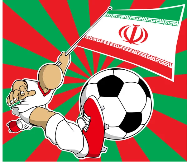Iran soccer player vector cartoon — Stock Vector