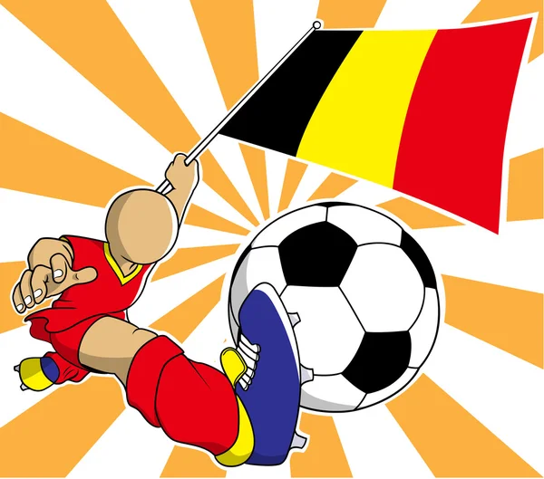 Belgium soccer player vector cartoon — Stock Vector