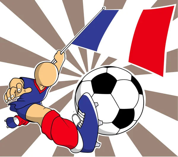 French  soccer player vector cartoon — Stock Vector