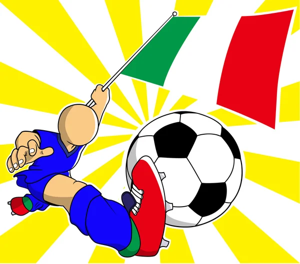 Italian  soccer player vector cartoon — Stock Vector