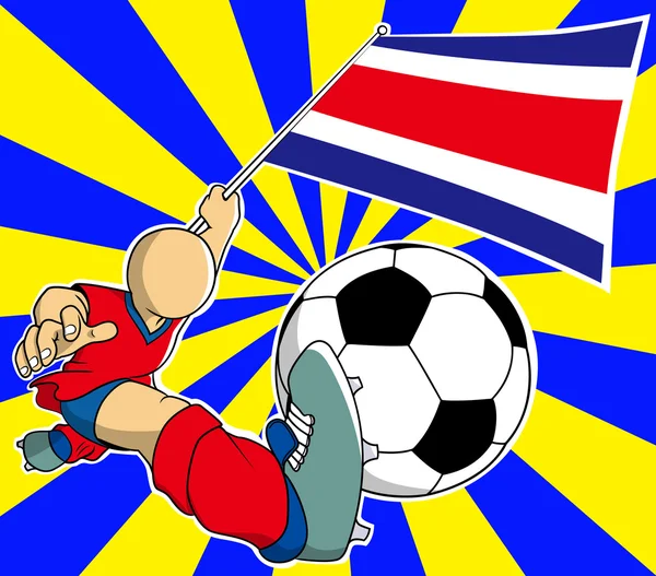 Costa rica soccer player vector cartoon — Stock Vector