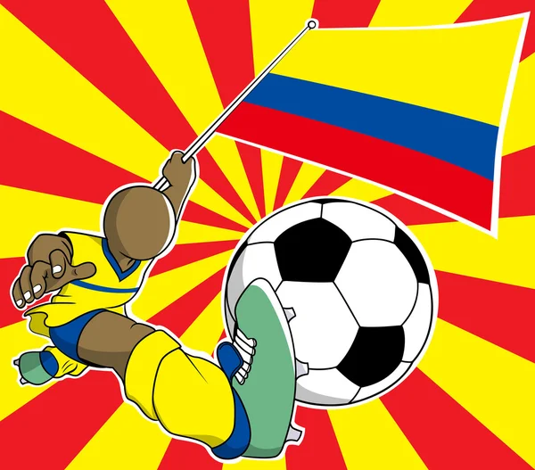 Ecuador  soccer player vector cartoon — Stock Vector