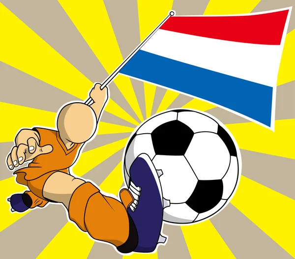 Holland soccer player vector cartoon — Stock Vector