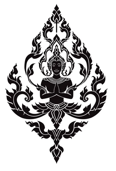 Thai arts angel, vector pattern Royalty Free Stock Illustrations