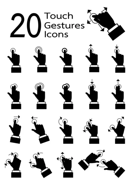 Toque pad gestos ícones série —  Vetores de Stock