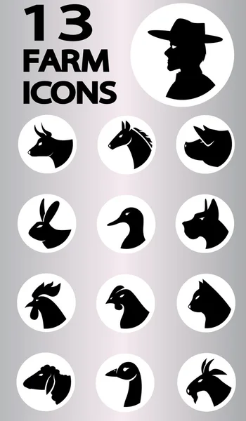 Farm icons collection — Stock Vector