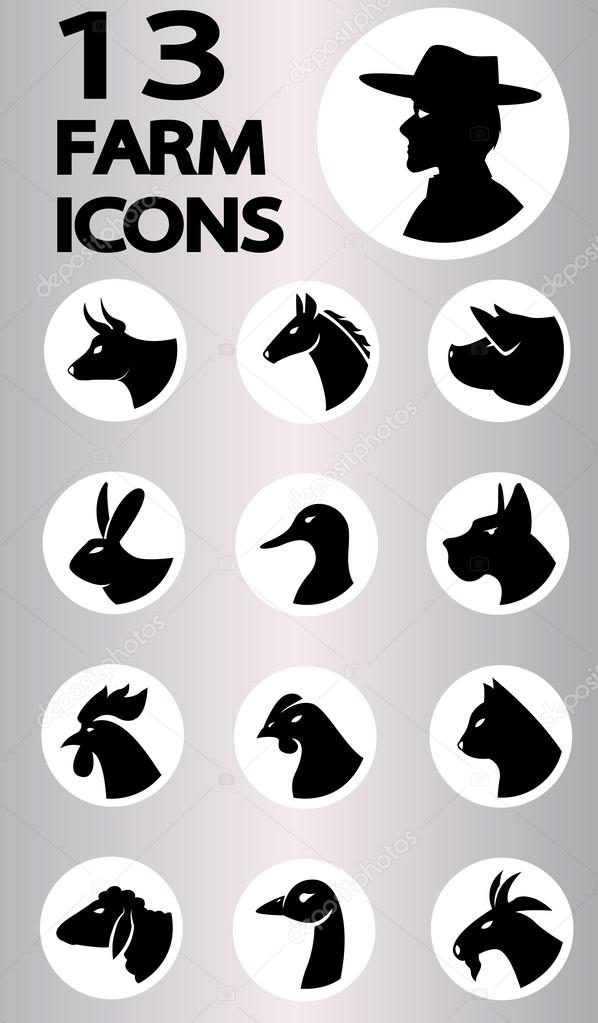 Farm icons collection