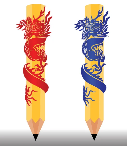 Dragon pencils — Stock Vector