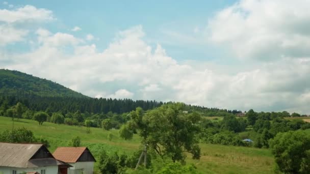 Vue Depuis Fenêtre Train Grande Vitesse Sur Paysage Belle Nature — Video