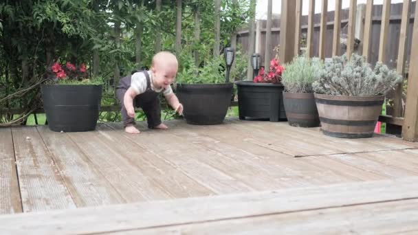 Kindheit Kleinkind Mutterschaft Sommer Glücklich Lächelndes Baby Boy Kid Das — Stockvideo