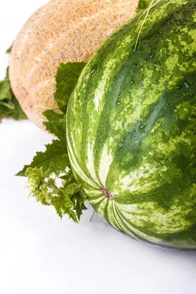 Watermelon and cantaloupe — Stock Photo, Image