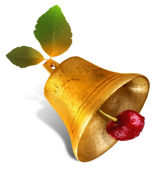 Bell and cherry — Stock Photo, Image