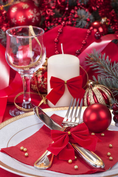 Festively decorated table