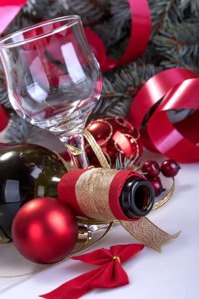 Sklo a lahev vína — Stock fotografie