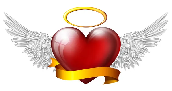 Heart with angel wings — Stock Photo, Image