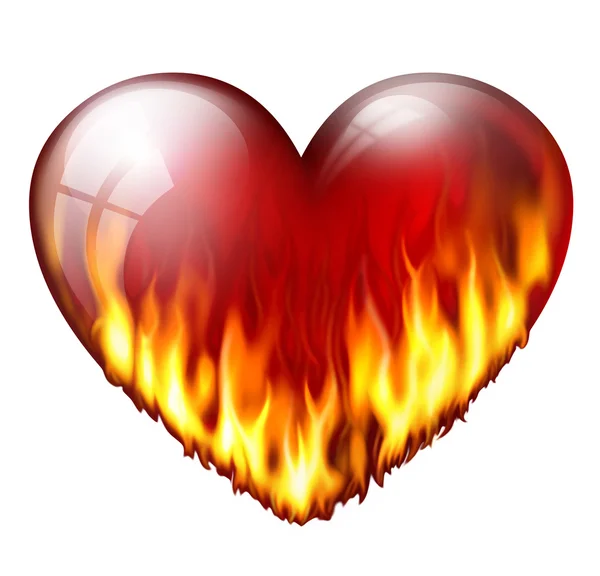 Cuore in fiamme — Foto Stock