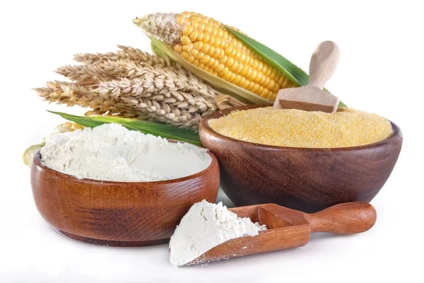 Кукурудза й пшениця — стокове фото