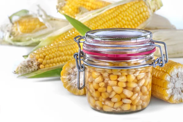 Canned corn — Stock Photo, Image