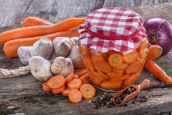 Canned carrot — Stock Image Canned carrot Royalty Free Stock Photos