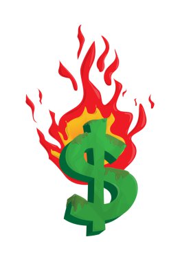 yanan Doları para illüstrasyon