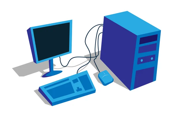 Simple desktop computer vector image — Stock Vector