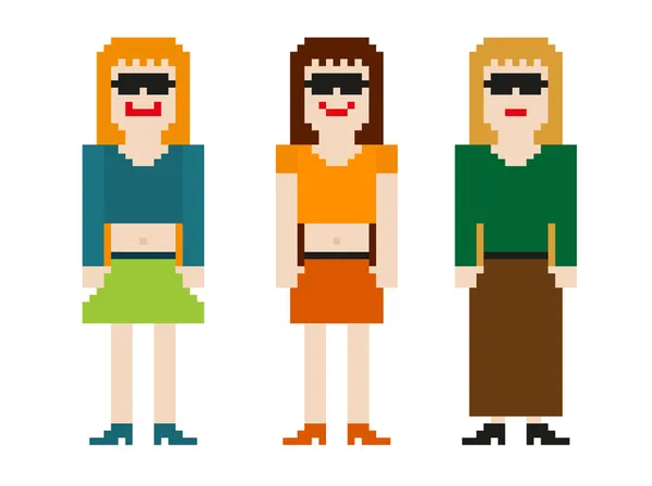8bit femmes ensemble — Image vectorielle