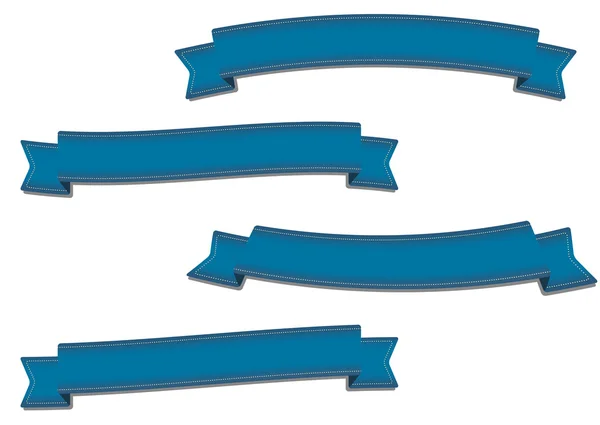 Blue ribbons set — Stock Vector