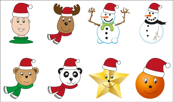 Set of x-mas characters — Stock Vector